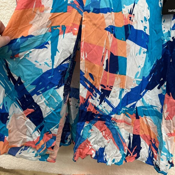 LORALETTE - Raelynn Dress Abstract Smocking Maxi NEW - Picture 9 of 13